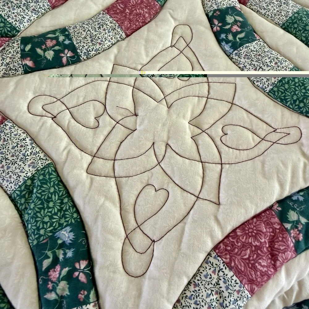 VTG‎ Double Wedding Ring Design Quilt Thick Cottage Core Granny 101